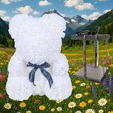Ourson en rose blanche
