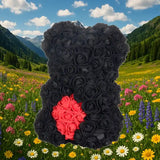Ourson en rose noir